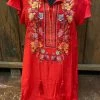 Umgee Dresses Floral Embroidered Tasseled Dress