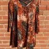 JJs Designs Ladies Paisley And Cheetah Criss Cross Tunic