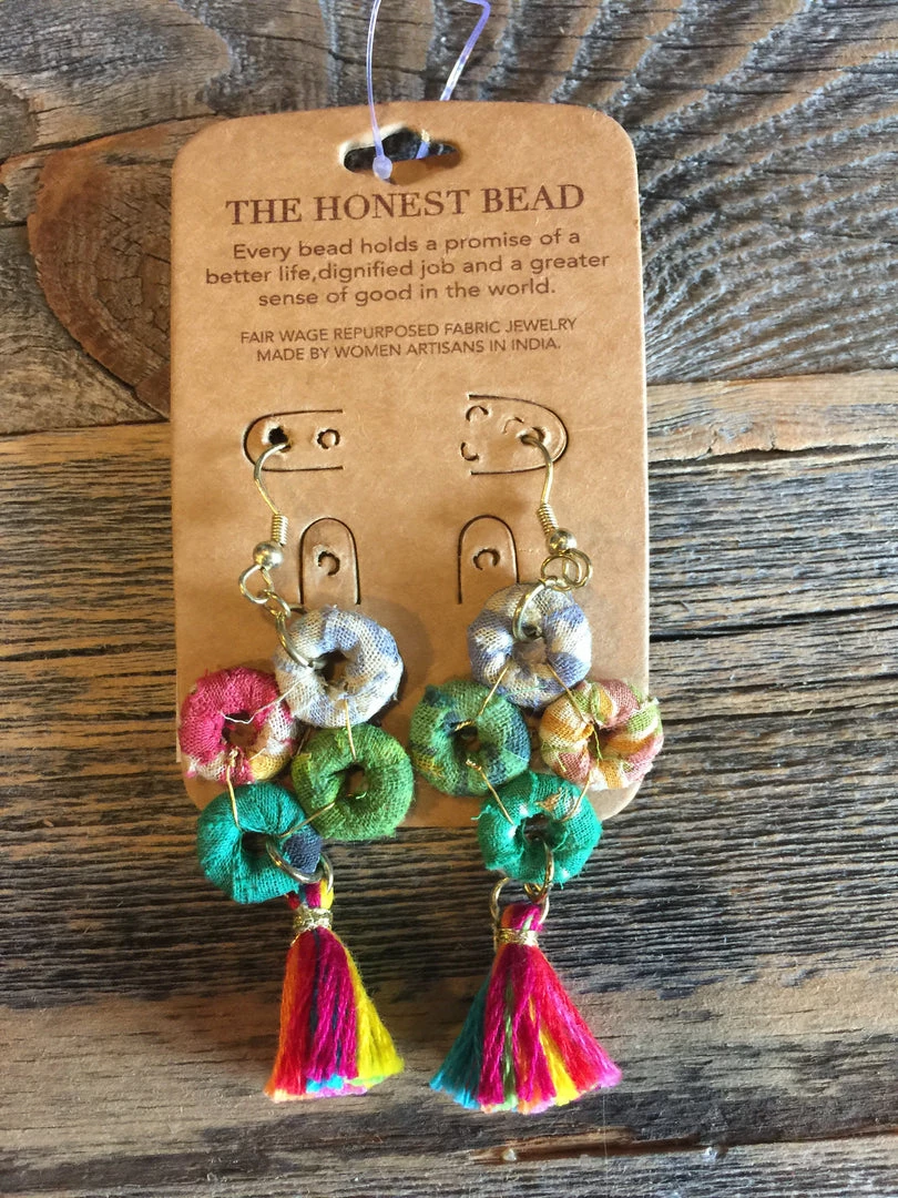 The Honest Beads Honest Beads O's With Tassel Earrings Accessories