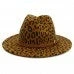 Suzie Q Winter British Style Woolen Jazz Top Hat-Leopard Accessories