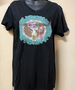 JJs Designs Rhinestone Steer T Shirt