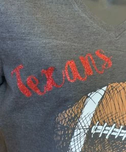 JJs Designs Ladies Texans Football T-Shirt