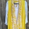 Orange Fashion Village Ladies Yellow Vest With Zebra Stripe
