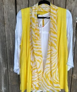Orange Fashion Village Ladies Yellow Vest With Zebra Stripe