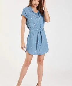Dear John Kelly Mini Star Print Shirt Dress Ladies