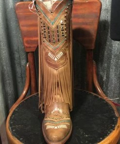 Corral Tan Multi Color Crystal And Fringe Boots C2910 (PM)