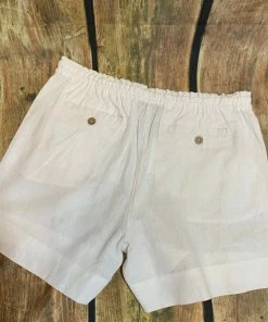 Charlie Paige White Linen Shorts Bottoms