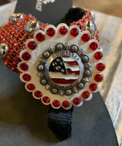 JJs Designs & Boutique Red Shimmer American Flip Flop Ladies