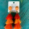JJs Designs Orange 3-Tier Earrings