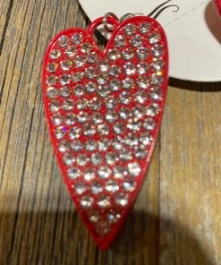 JJs Designs & Boutique Red Rhinestone Heart Earrings Jewelry