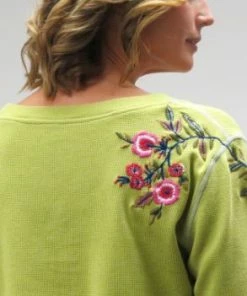 Caite Frankie Thermal Top Lime Ladies