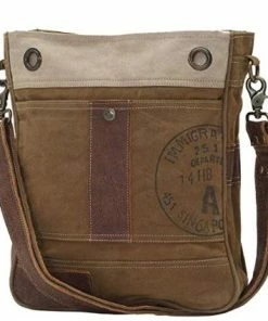 Myra Bag Stamped A Upcycled Canvas Shoulder Bag Bags