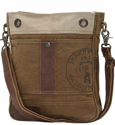 Myra Bag Stamped A Upcycled Canvas Shoulder Bag Bags