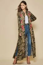 Andree By Unit Camo Maxi Shirt Dress/Duster
