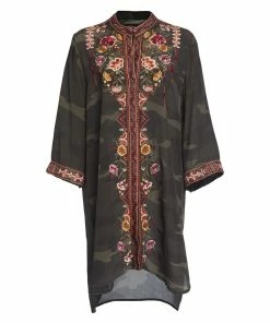 Johnny Was Nepal Kimono Sleeve Tunic - Forrest Camo Ladies