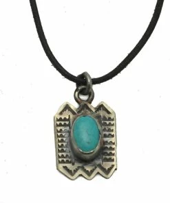 J Alexander Small Aztec Pendant W/Turquoise