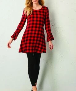 Charlie Paige Red And Black Plaid Faith Dress