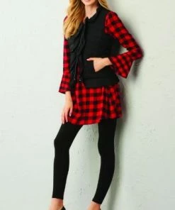Charlie Paige Red And Black Plaid Faith Dress