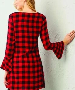 Charlie Paige Red And Black Plaid Faith Dress