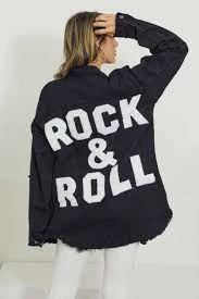 Davi & Dani ROCK N ROLL~BUTTON DOWN SHIRT WITH POCKETS Ladies