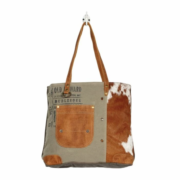 Myra Bag Leather Pocket Tote Bag Bags