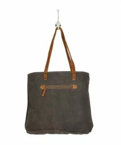 Myra Bag Leather Pocket Tote Bag Bags