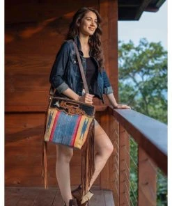 Myra Bag BLUE STREAM HAND-TOOLED BAG