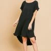 Umgee Linen Blend Black Pocket Dress- Reg/Plus