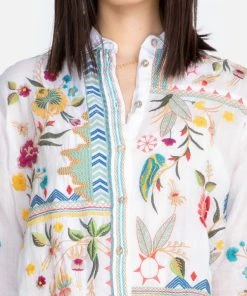 Johnny Was Gloria Paneled Button Down Shirt Ladies