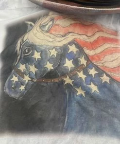 A Rare Bird T-Shirts Patriotic Mustang Distressed Shirt